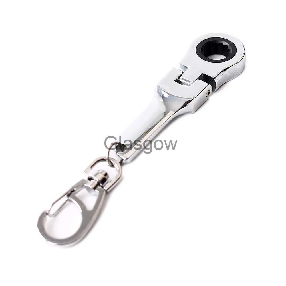 Car Key Tuningkeychains JDM Car Auto Tuning Parts 10mm Ratchet Wrench Keychain Keyring Key Ring Metal x0718 - Image 1