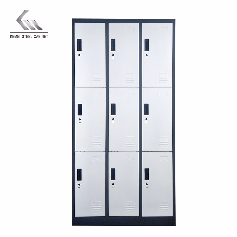 Modern Design Steel Employee Locker Sports Metal Storage Cabinet 9 Door Wardrobe - Image 4
