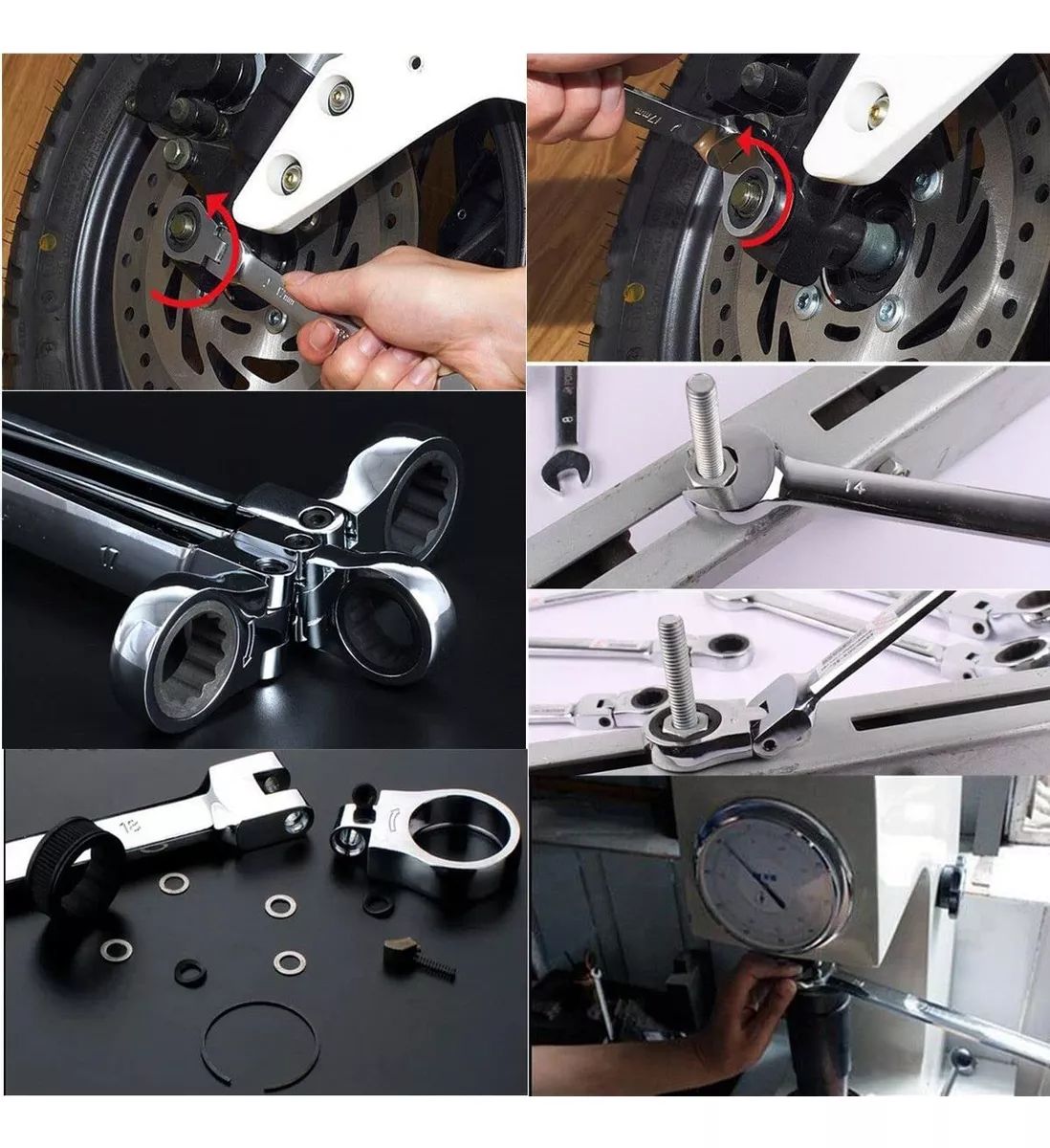 WOZOBUY Flex Head Ratcheting Wrench Set - Metric Cr-V Combination Gear Spanners for Car Repair and Maintenance Tools - Image 5