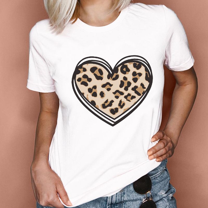 Flower Pattern Tshirt OC0010# Maryya Large Short Sleeve T Shirt Summer Women's Flower Pattern Cartoon Heart Top Personalized Customization Pattern - Image 1