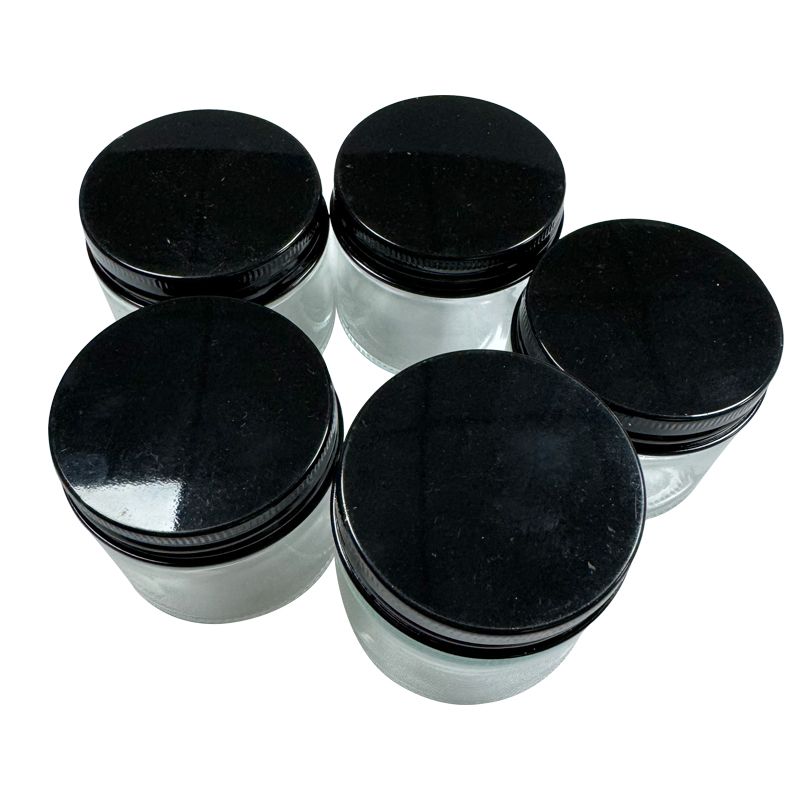 Empty 60ML Clear Glass Jar Container Custom Made Kitchen Storage Jars Food Storage Containers Clear Glass Bottles Black Aluminum Covers - Image 5