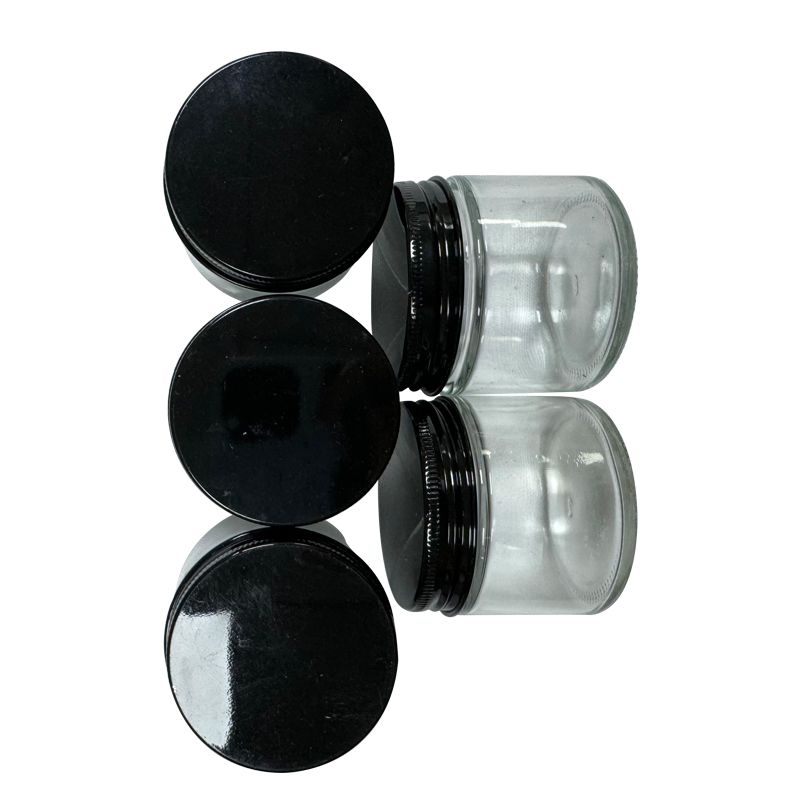 Empty 60ML Clear Glass Jar Container Custom Made Kitchen Storage Jars Food Storage Containers Clear Glass Bottles Black Aluminum Covers - Image 4
