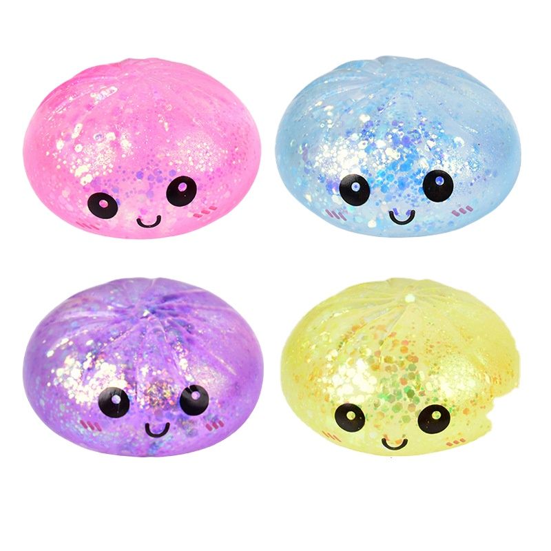 8.5CM Food Steamer Giant Dumpling Squishies Glitter Mystery Box Colorful Stress Balls Fidget Sensory Squeeze TPR Taba Toy - Image 2