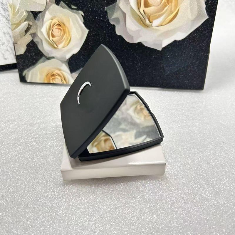 Round Folding Double Facettes Makeup Mirror - Portable Compact Square Cosmetic Mirrors with Storage Box - Image 5