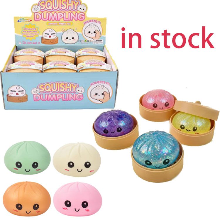 Taba 8.5CM Giant Dumpling Squishies - Glitter Stress Balls Mystery Box - Colorful Sensory Fidget Toy - Soft TPR Squeeze for Relaxation and Anxiety Relief - Image 1