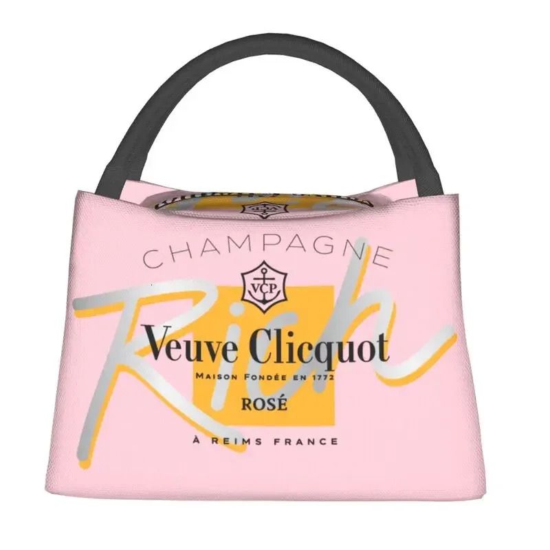 Clicquot Insulated Lunch Bags for Women Resuable Champagne Cooler Thermal Bento Box Work Picnic 240320 - Image 2
