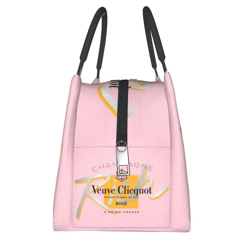 Clicquot Insulated Lunch Bags for Women Resuable Champagne Cooler Thermal Bento Box Work Picnic 240320 - Image 4