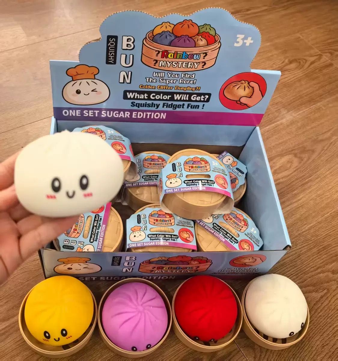 Rainbow Dumpling Squishies Soft Slow Rebound Sensory Squeeze Toy Relief Anxiety Fidget Stress Ball - Image 3