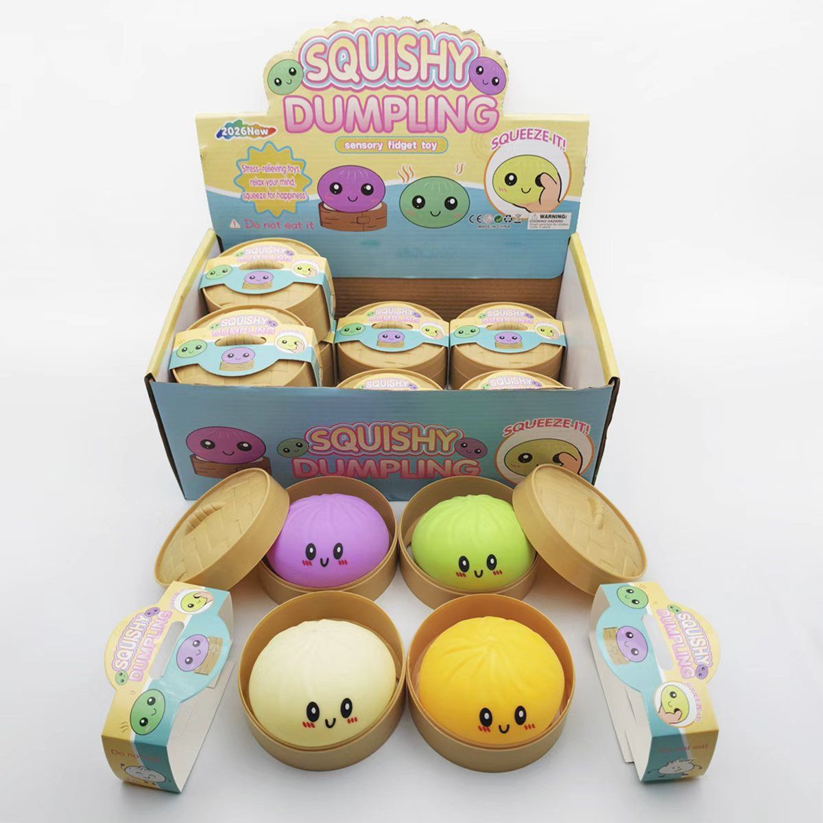 Rainbow Dumpling Squishies Soft Slow Rebound Sensory Squeeze Toy Relief Anxiety Fidget Stress Ball - Image 4