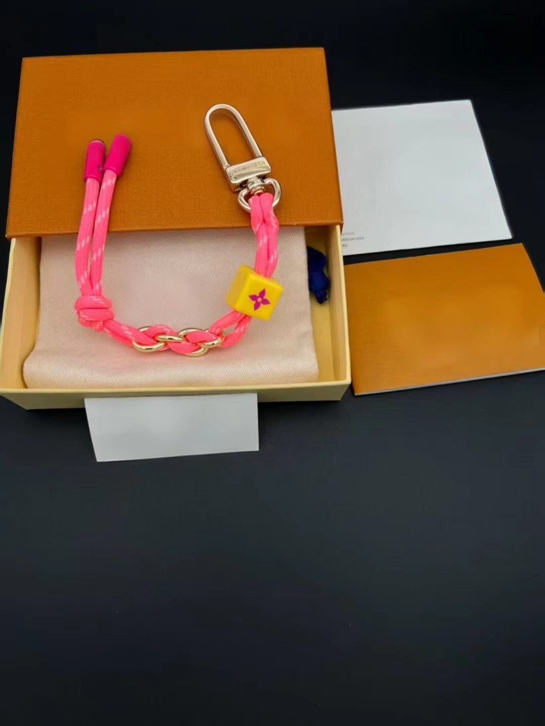 Designer Keychain For Women Bag Charm Keyring cherry Fashion Mens Key Chain Leather Wallet Keychains Luxury Mini Purse Bag Pendant 520 - Image 2