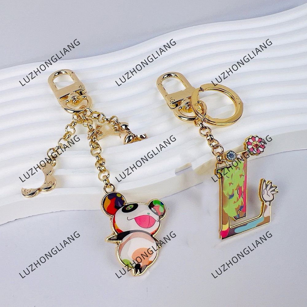 Murakami Cherry Bag Charm - Metal Designer Keychain Key Ring for Womens Handbag - Flower Pendant Vintage Style - Image 1