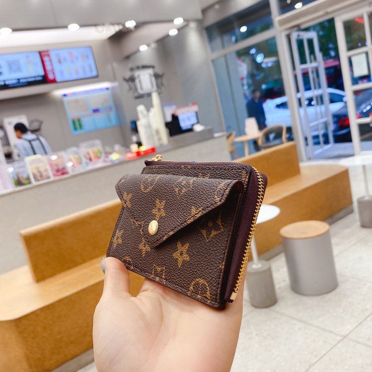 M69431 Card Holder Wallet - Women's Mini Zippy Organizer Coin Purse with Key Pouch and Belt Charm - Image 3