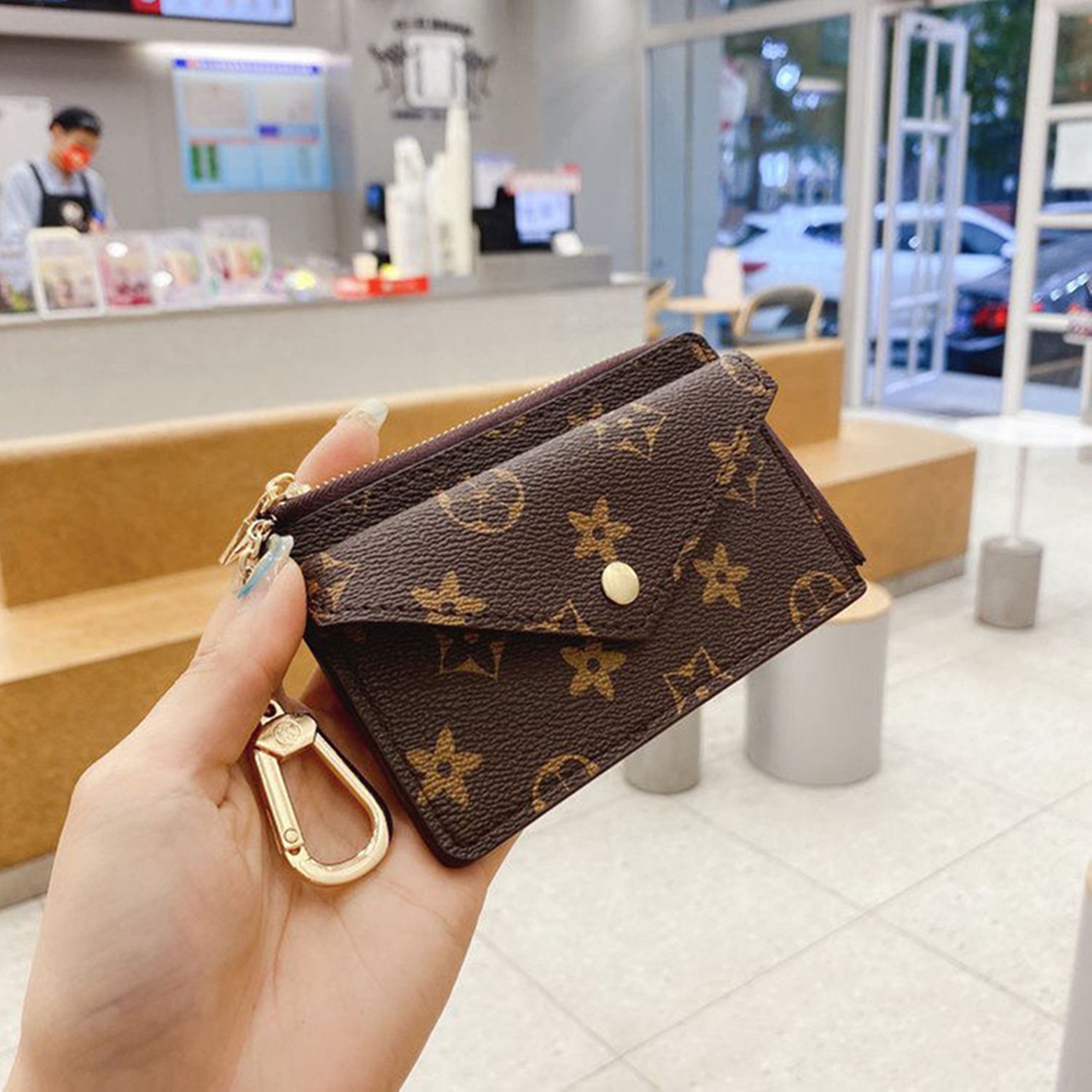 M69431 Card Holder Wallet - Women's Mini Zippy Organizer Coin Purse with Key Pouch and Belt Charm - Image 1