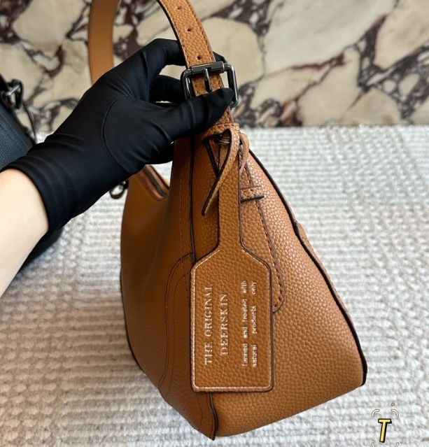 Aimee underarm bag designer women hobo shoulder bag Soft Leather Print Nylon Lining Clutch Bag Key Ring Tote Bag Purse luxury large capacity daily commuting bag - Image 2