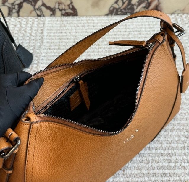Aimee underarm bag designer women hobo shoulder bag Soft Leather Print Nylon Lining Clutch Bag Key Ring Tote Bag Purse luxury large capacity daily commuting bag - Image 5