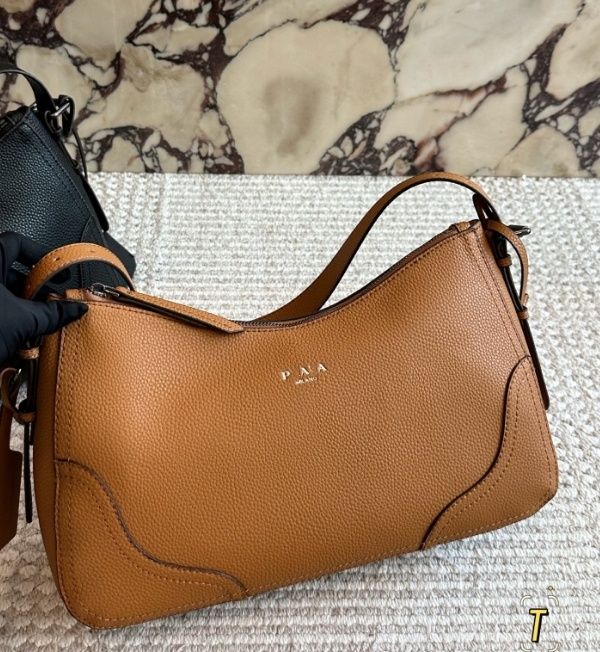 Aimee underarm bag designer women hobo shoulder bag Soft Leather Print Nylon Lining Clutch Bag Key Ring Tote Bag Purse luxury large capacity daily commuting bag - Image 4