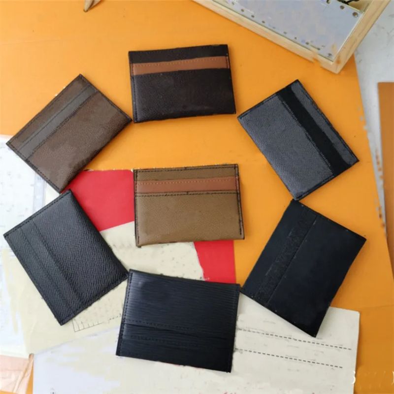 Classic Slim Mini Wallet - PU Leather Credit Card Holder, Coin Purse, Passport Pouch for Men Women, Floral Letter Pattern, Business Casual Design, Genuine Leather Lining, Square Short Wallet - Image 1