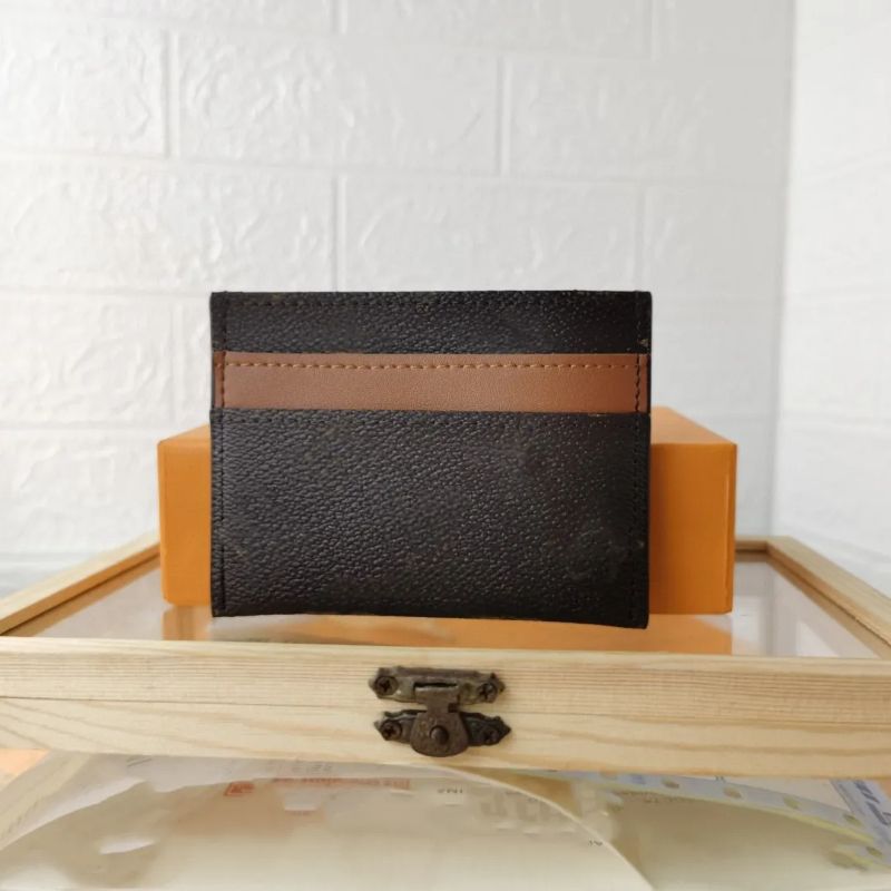 Classic Slim Mini Wallet - PU Leather Credit Card Holder, Coin Purse, Passport Pouch for Men Women, Floral Letter Pattern, Business Casual Design, Genuine Leather Lining, Square Short Wallet - Image 4