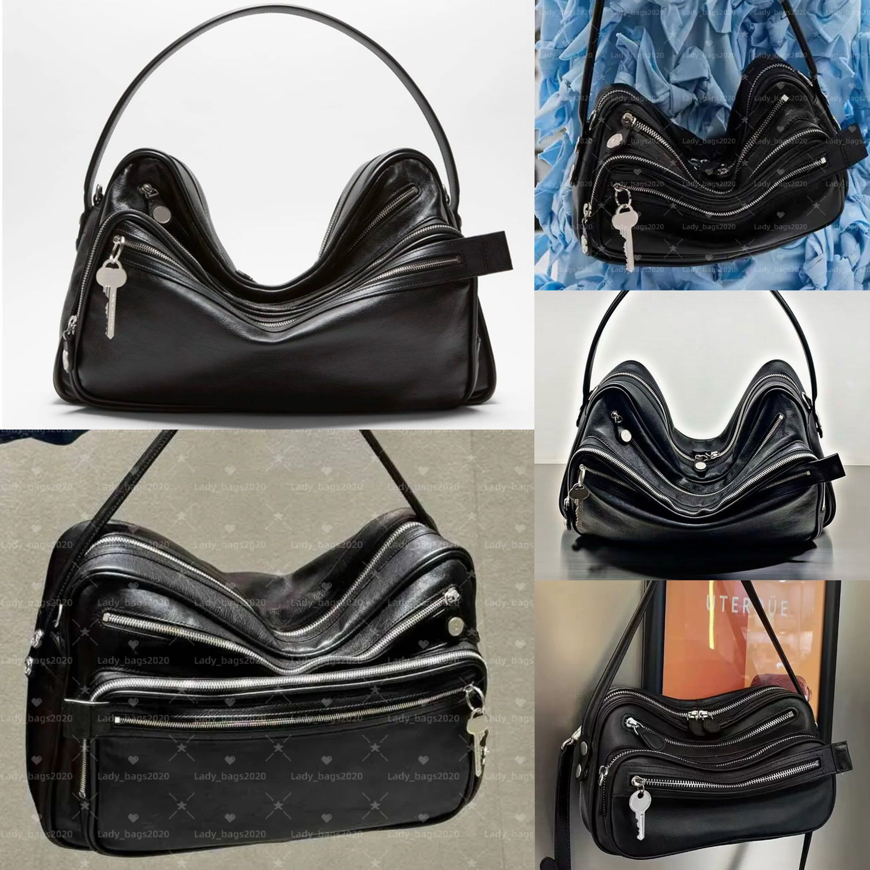 Acnebag Studios Camero Bag Motorcycle City Bags Genuine Leather Strap Key Lock Shoulder Purse Handbags Ziplock Travel Men Women Crossbody Pouch Underarm Totes - Image 1