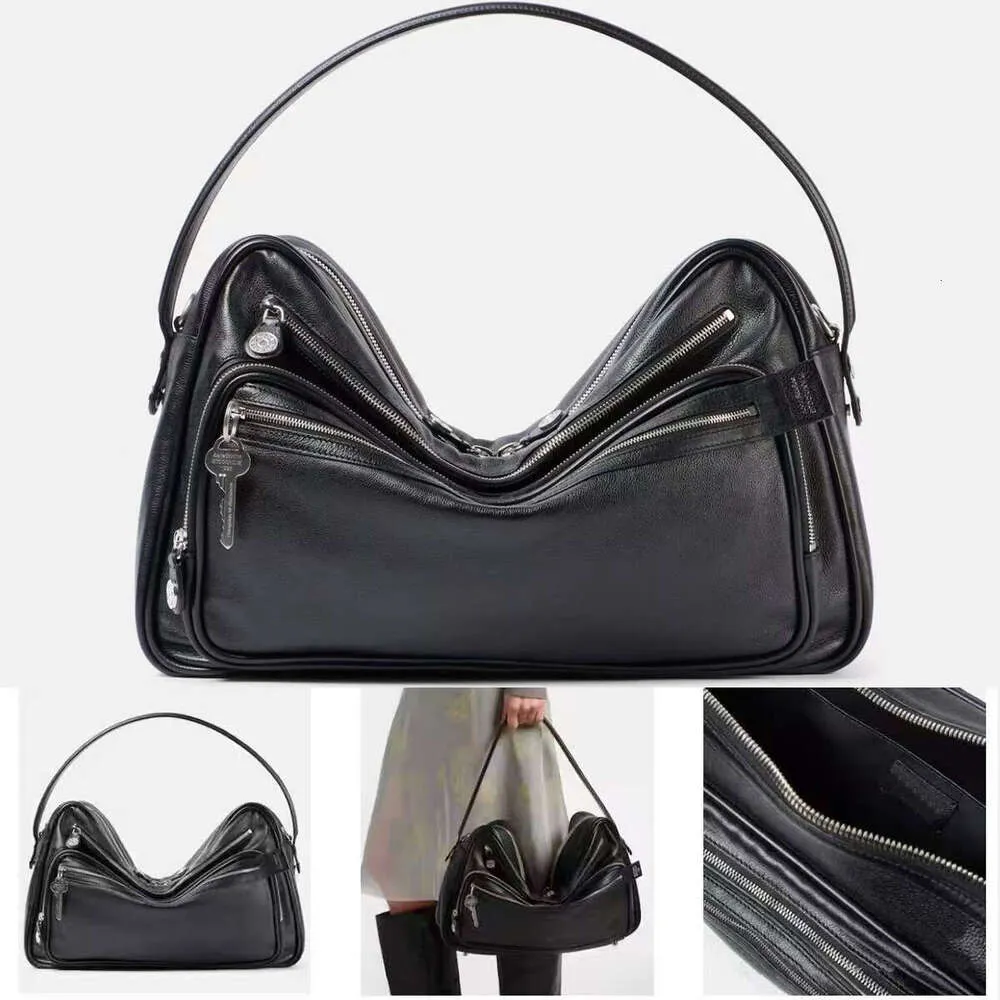 Acnebag Studios Camero Bag Motorcycle City Bags Genuine Leather Strap Key Lock Shoulder Purse Handbags Ziplock Travel Men Women Crossbody Pouch Underarm Totes - Image 3