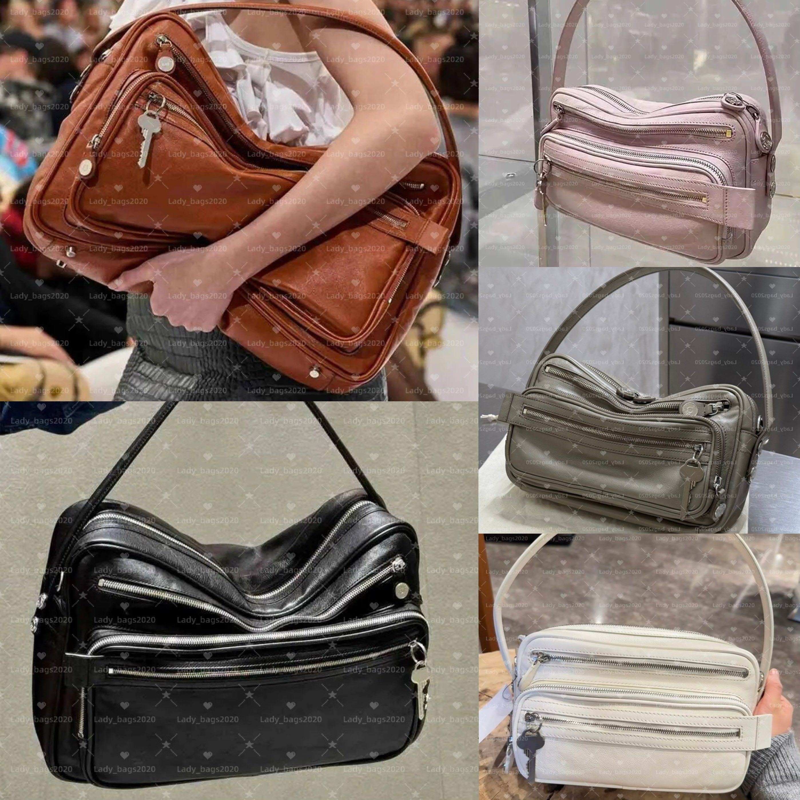 Acnebag Studios Camero Bag Motorcycle City Bags Genuine Leather Strap Key Lock Shoulder Purse Handbags Ziplock Travel Men Women Crossbody Pouch Underarm Totes - Image 2
