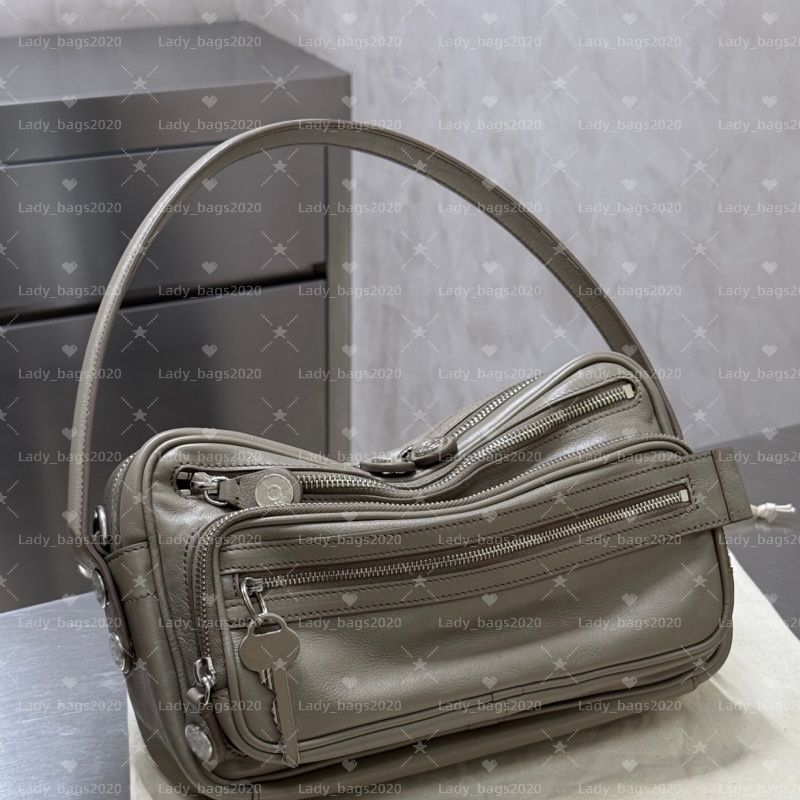 Acnebag Studios Camero Bag Motorcycle City Bags Genuine Leather Strap Key Lock Shoulder Purse Handbags Ziplock Travel Men Women Crossbody Pouch Underarm Totes - Image 5