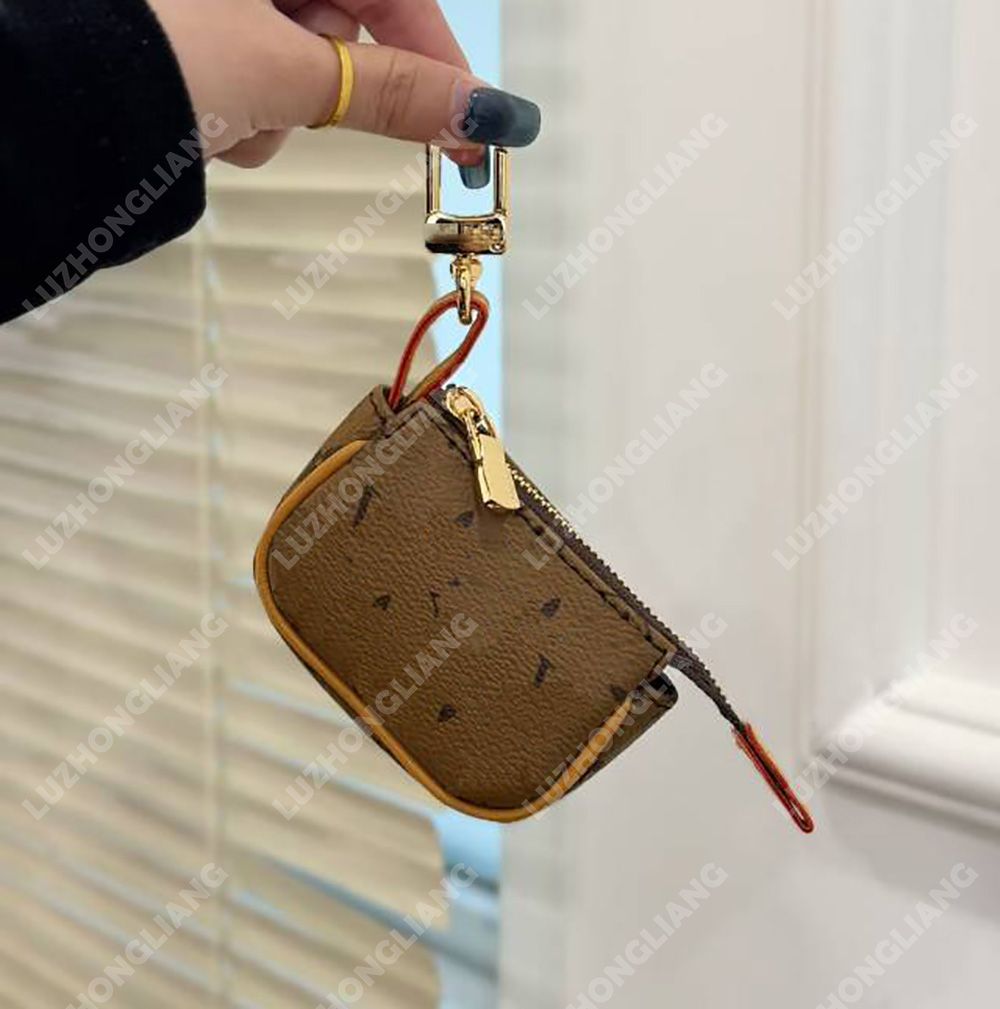 2025 high-end designer denim leather wallet keychain pendant bag accessory Valentine's Day gift cute coin purse charm - Image 2