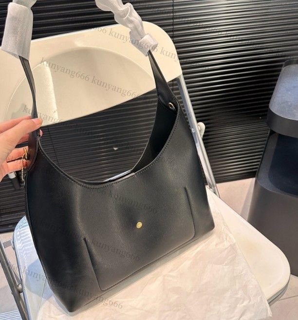 Designer brooklyn Explosion New Womens Key Hobo Handbag Black Grained Calfskin Suede Lining Hook Closure Padlock Fashionably Slouchy Silhouette - Image 5