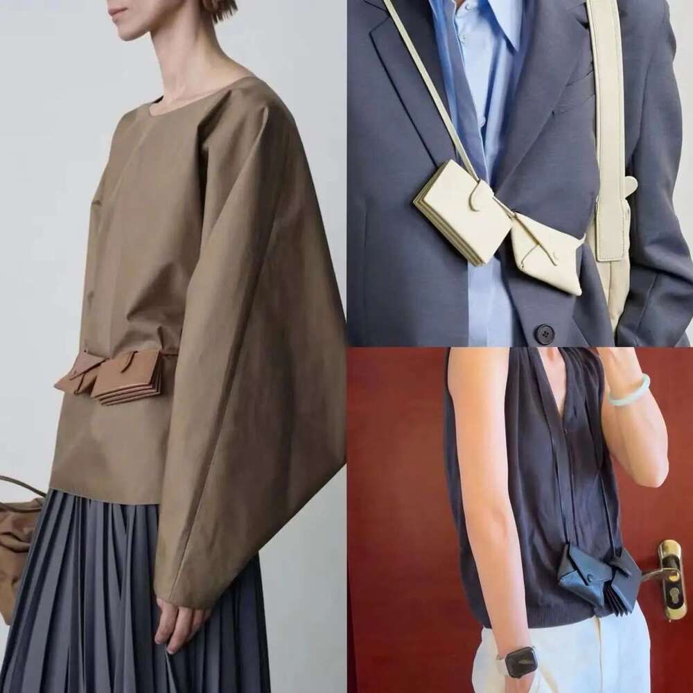 Women's New Twin Cowhide Envelope Waist Crossbody Multi-Layer Mini Coin Purse Armpit Bag Retro Belt Card Ba - Image 1