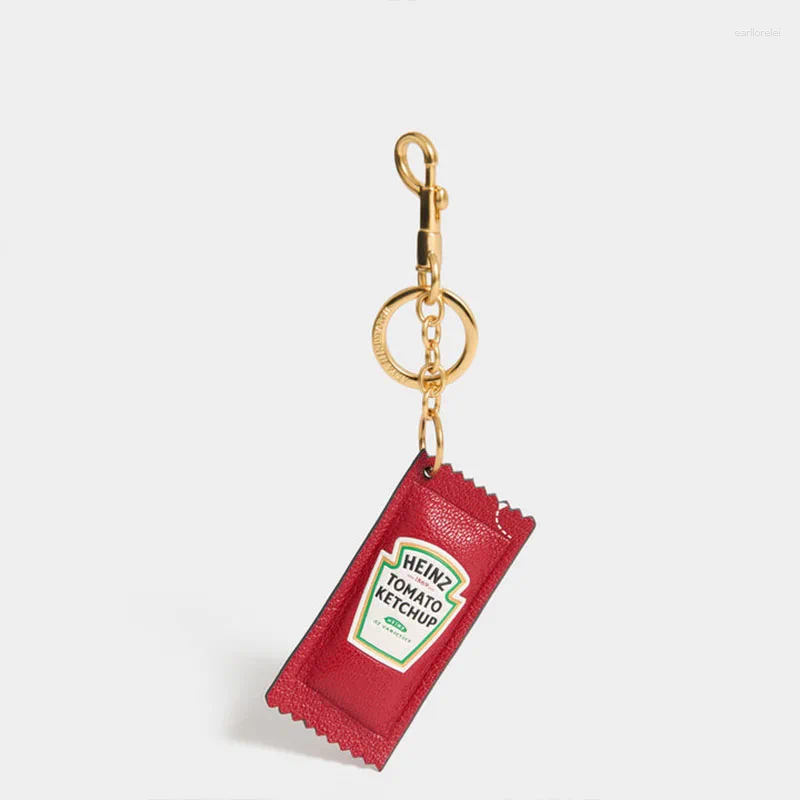 Cute Ketchup Bottle Keychain Creative Simulation Food Sauce Pendant Charm For Women Girls Bag Car Key Ring Ornament Gifts - Image 3