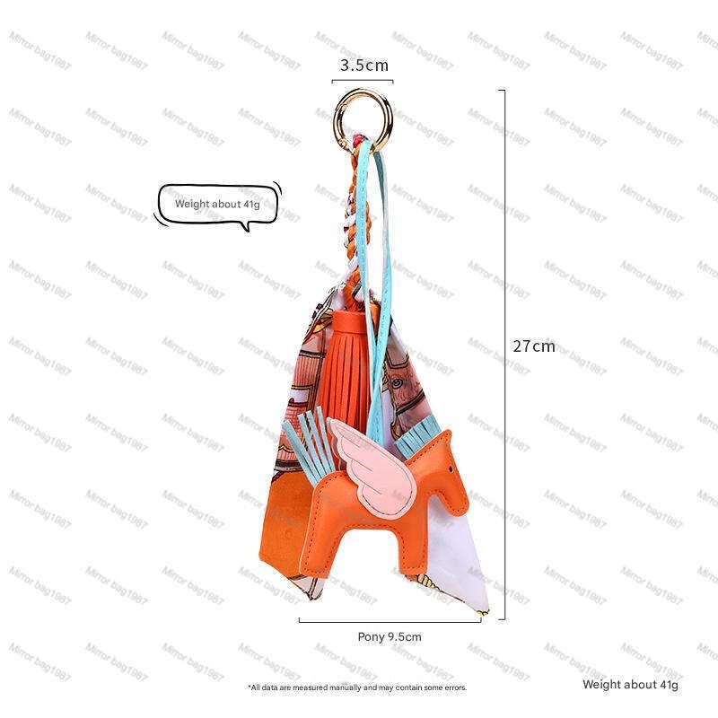 Key Rings Ribbon MPPM Trendy Designer PU Leather Flying Horse Keychain Pony Pendant Decoration For Ladies Bag Charm Accessories - Image 3