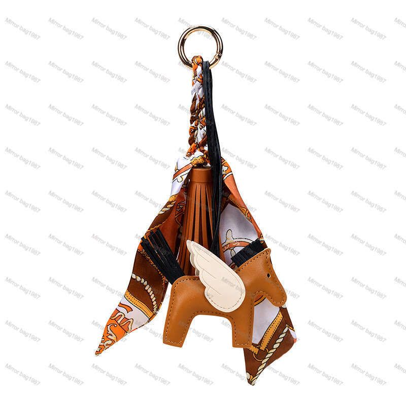 Key Rings Ribbon MPPM Trendy Designer PU Leather Flying Horse Keychain Pony Pendant Decoration For Ladies Bag Charm Accessories - Image 4