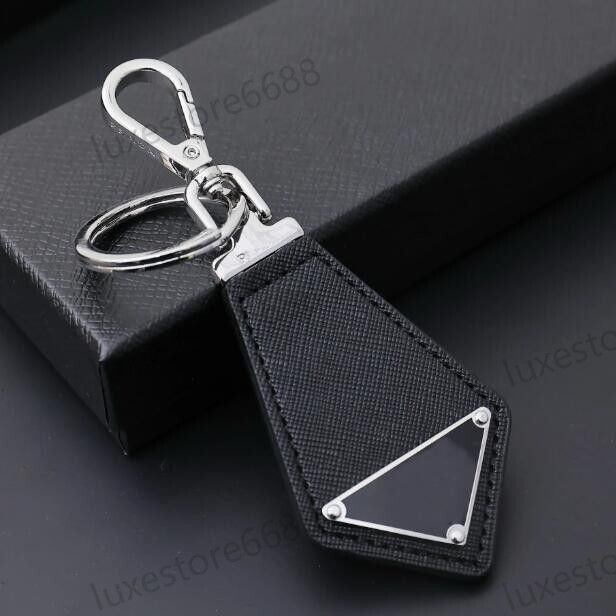 Luxury Leather Keychain with Triangle Gold Plated Lanyard - Fashionable Car Keychains for Men & Women - Gift for Key Bag - Image 1