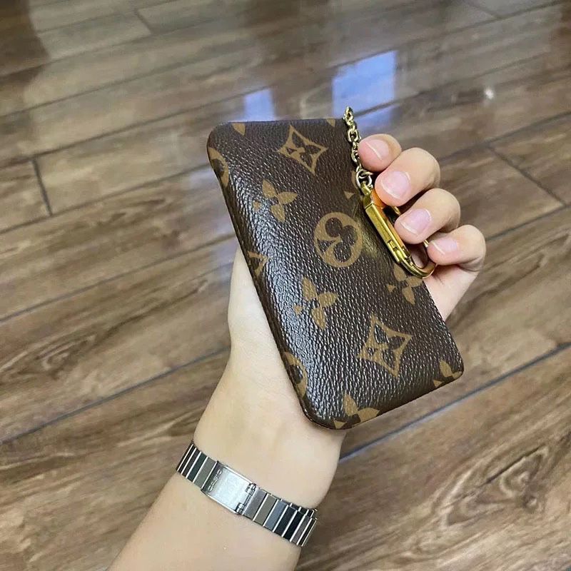 Designers wallets Women card holder small zippy wallets key coin purse Brown flower M62650 poke key chain Genuine Leather luxury men Designer Key pouch - Image 1