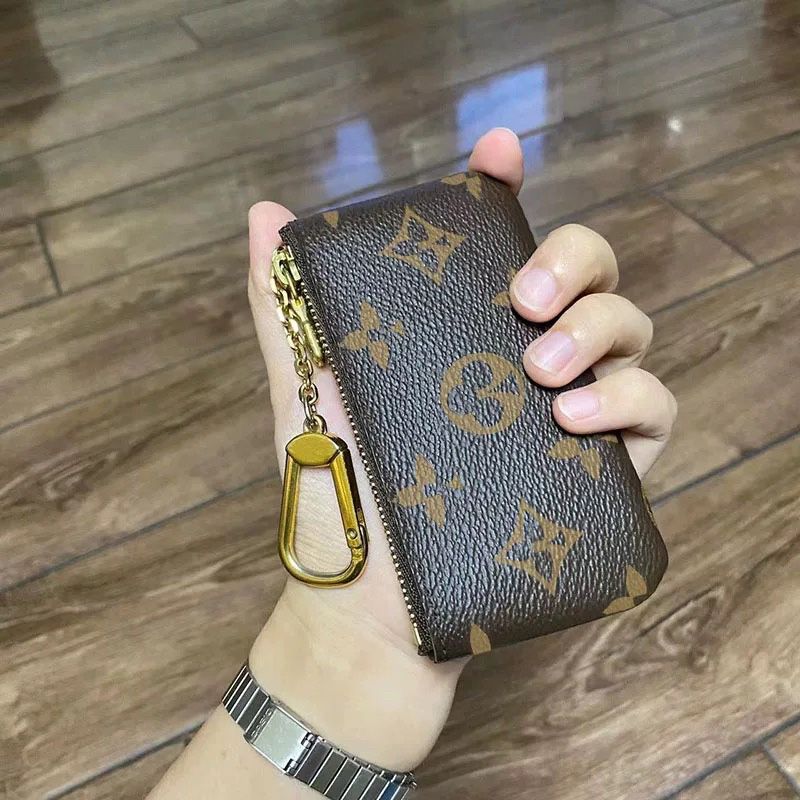 Designers wallets Women card holder small zippy wallets key coin purse Brown flower M62650 poke key chain Genuine Leather luxury men Designer Key pouch - Image 2