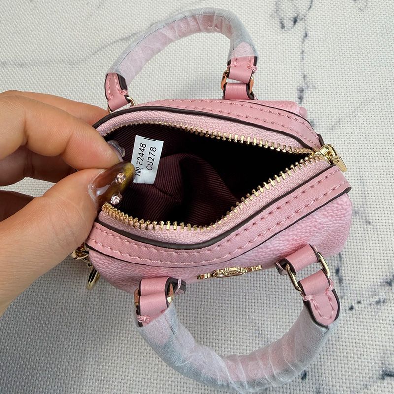 Mini Rowan Designer Key Chain Pillow Micro Bag Charm Co ch Keychain Handmade Denim Leather Keychains Man Woman Mini Wallet Bags Pendant Coins Purse - Image 4