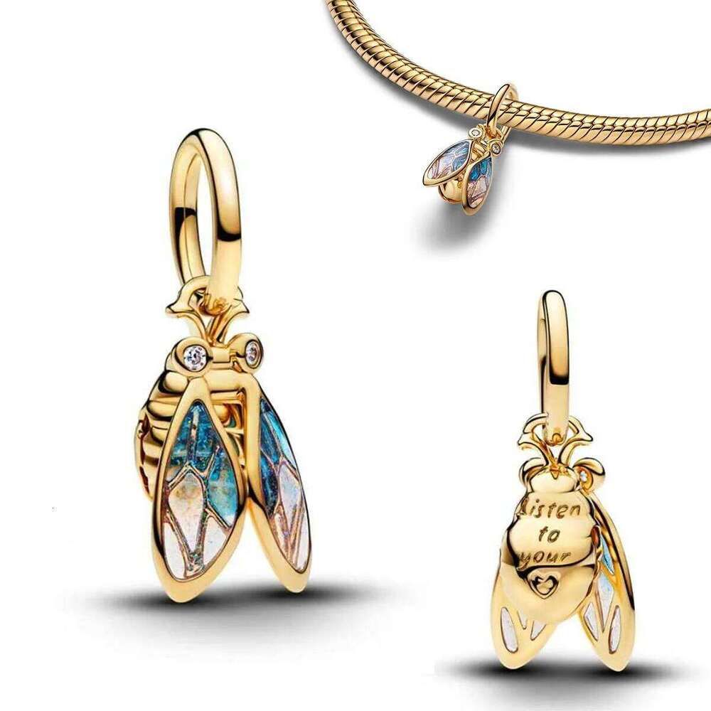 New Spring Colorful Heart Bee Flower Charms 925 Sterling Silver key Lock Butterfly Beads Fit Bracelets Necklaces Womens DIY Jewelry Making Gift - Image 5