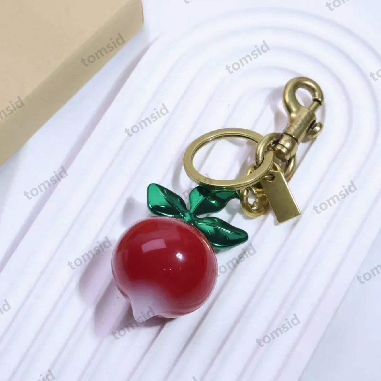 Luxury Fruit Keychain For Womens Cherry Bag Charm Brand Designer Key Ring Womens Bag Pendant Flower Letters Buckle Car Keychains Handmade Key Chain Bracelet - Image 3
