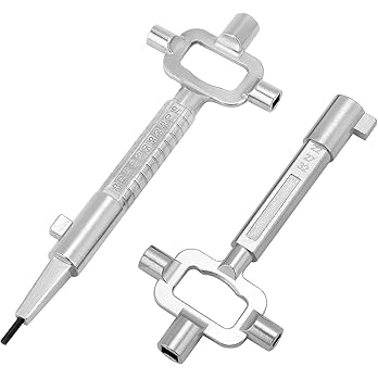 2 pieces 4-way control cabinet key, multifunctional key, torque wrench, cross wrench, universal 4-way key for electric cabinet, gas meter cabinets - Image 5