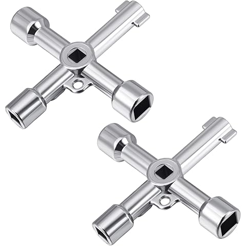 2 pieces 4-way control cabinet key, multifunctional key, torque wrench, cross wrench, universal 4-way key for electric cabinet, gas meter cabinets - Image 19