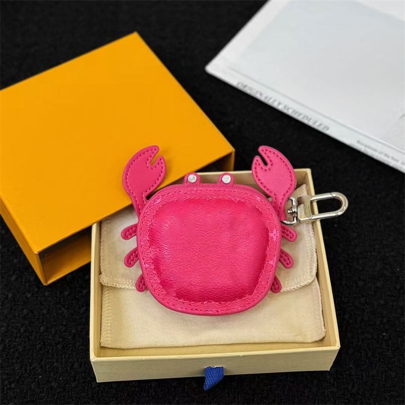 Designer Crab Bag Charm Mini Turtle Wireless Headphone Pouch Letter Keychain Animal Bag Charm Fashion Keychain Pendant Leather Coin Purse Cute Designer Accessorie - Image 1