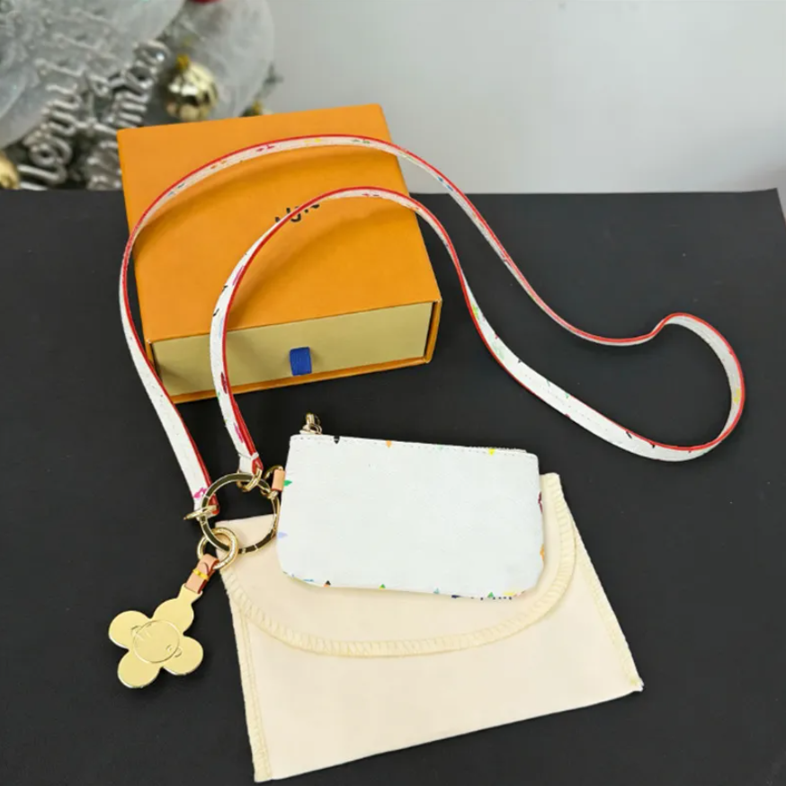 Sunflower charm phone chain bag Luxury Leather Lanyard Strap Men women coin wallets Fashion key chain Pendant charm purse High quality - Image 4