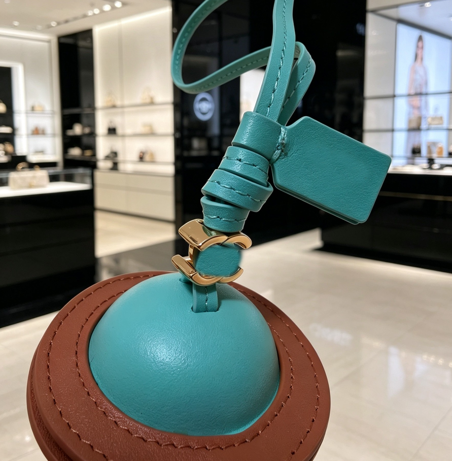 New Genuine Leather Mini Planet Bag Charm Designer Keychain Luxury Letter Keyring for Men Women Purse Charm Premium Hardware Key Fob Holiday Gift - Image 1