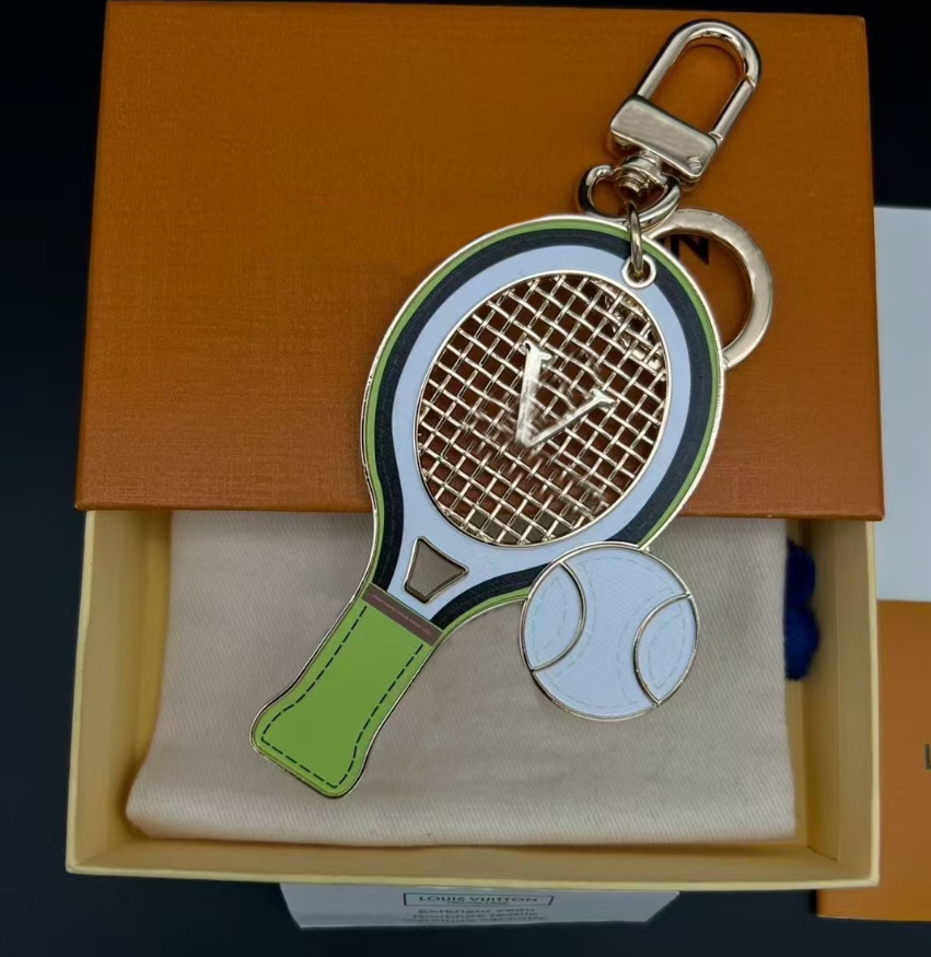 Designers Tennis Racket keychains Bag Charm Letters with designers keychain top Car Key Chain Women Buckle jewelry Keyring Bags Pendant Exquisite - Image 2