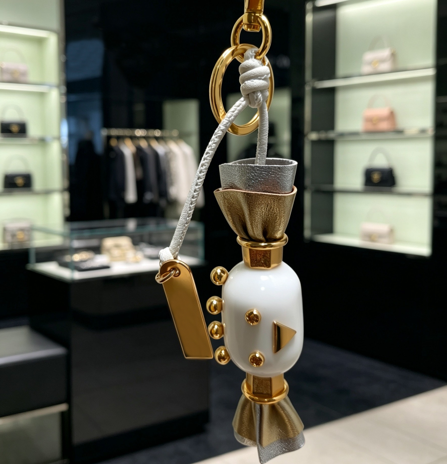 Fashion Monogram Candy Triangle Robot Bag Charm Keychains Luxury Gold Plated Key Ring for Handbag Decor gift - Image 2