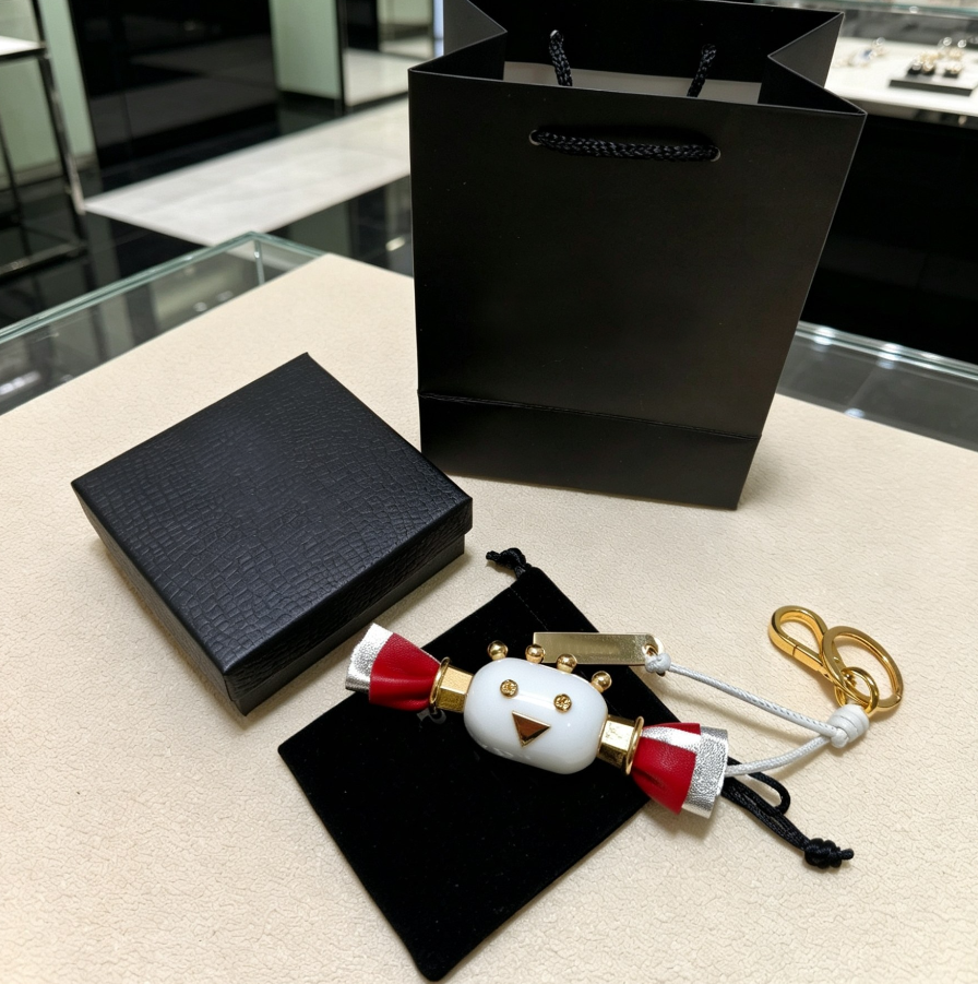 Fashion Monogram Candy Triangle Robot Bag Charm Keychains Luxury Gold Plated Key Ring for Handbag Decor gift - Image 4