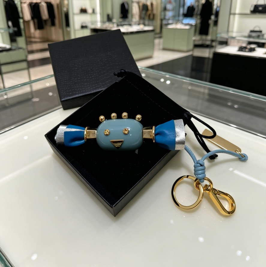 Fashion Monogram Candy Triangle Robot Bag Charm Keychains Luxury Gold Plated Key Ring for Handbag Decor gift - Image 5