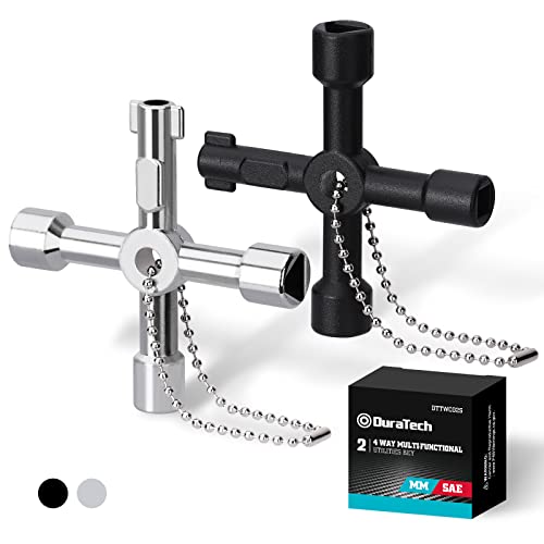 DURATECH 2-Piece 4-Way Multifunctional Utilities Key, Universal Cross Control Cabinet, Zinc Alloy, Multifunctional Key for Control Cabinets, Water Meter, Valve - Image 15