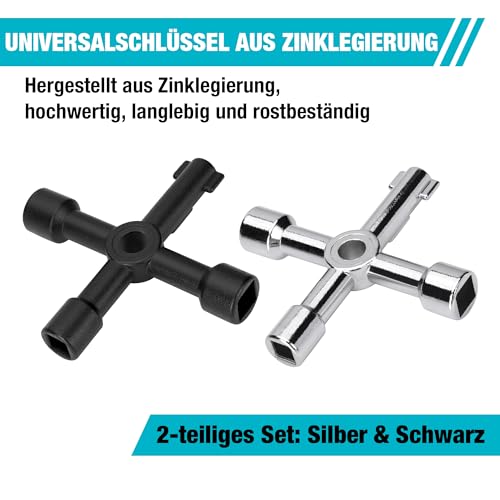 DURATECH 2-Piece 4-Way Multifunctional Utilities Key, Universal Cross Control Cabinet, Zinc Alloy, Multifunctional Key for Control Cabinets, Water Meter, Valve - Image 18