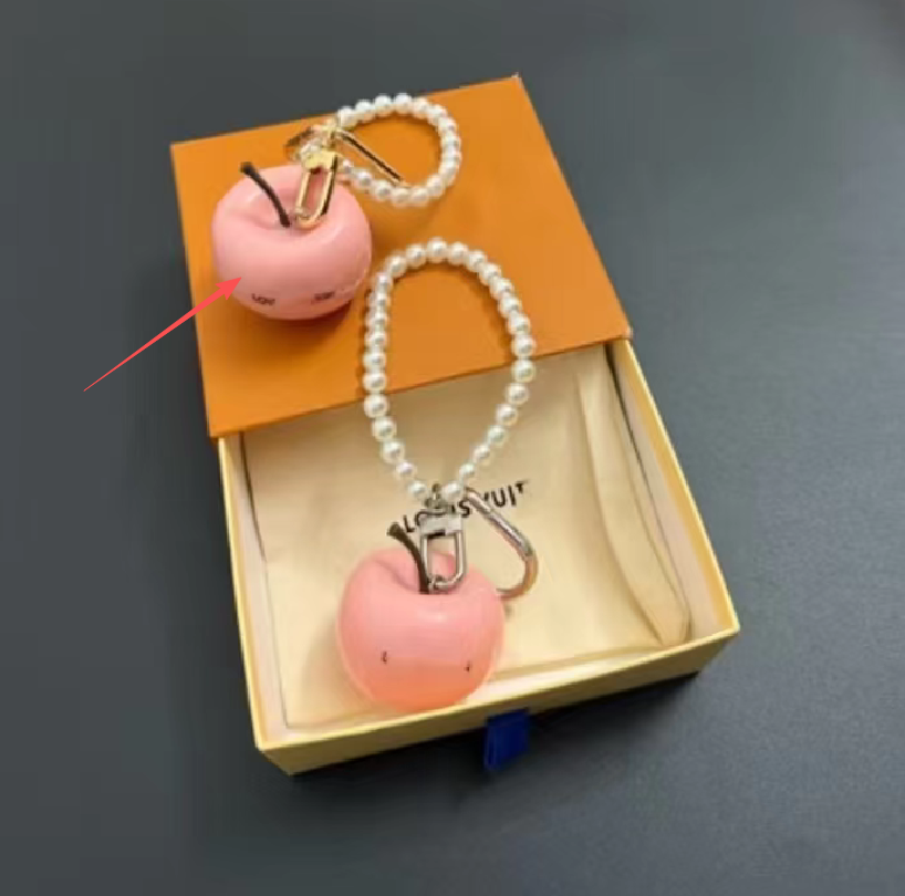 Y2K Ins Aesthetic Glossy Simulation Apple Resin Keychain Multi Color Fruit Bag Charms Metal Spring Hook Backpack Car Key Ornament Cute Gift For Teen Girls Women - Image 3